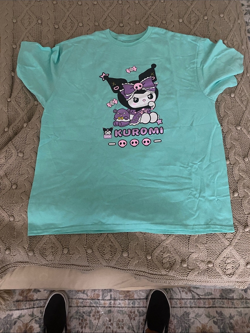 Kuromi Kids Graphic Tee in Mint Green